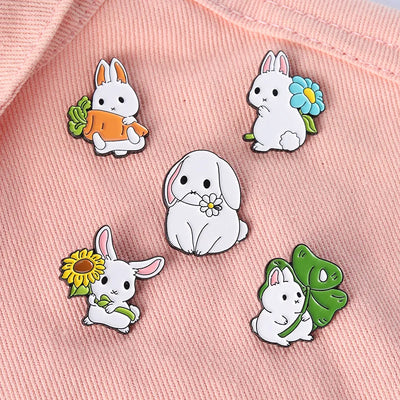 Rabbit Adventure Enamel Pin Collection