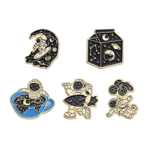 Starry Sky Astronaut Enamel Pin Collection