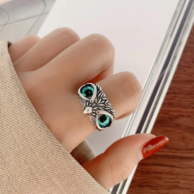 Evil Eye Owl Ring