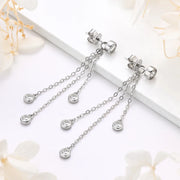 Moissanite Elegant Dazzle Bezel Earrings