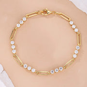 2.1 CT. Moissanite Bezel Paper Clip Bracelet