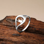 Crescent Moon Cat Ring