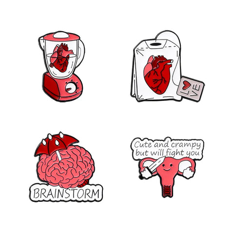 Anatomical Charm Pin Collection