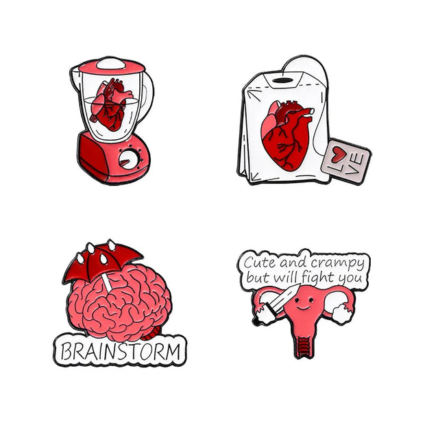 Anatomical Charm Pin Collection