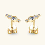 Moissanite Bezel Stud Earrings