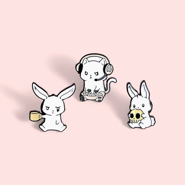 Rabbit Adventure Enamel Pin Collection