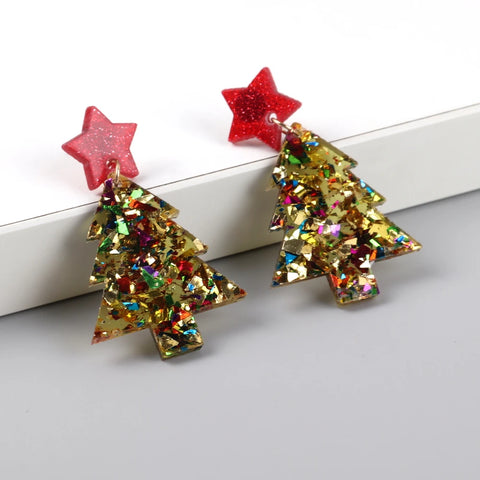 Sparkling Christmas Tree Earrings