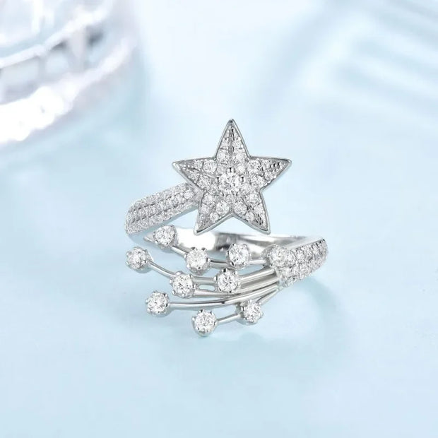 0.78CT. Moissanite Star Ring