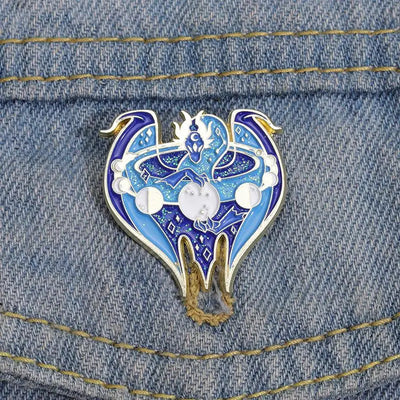 Starry Dragon Moon Phase Pin