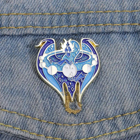 Starry Dragon Moon Phase Pin