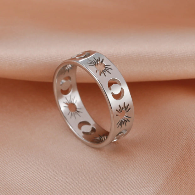 Hollow Sun and Moon Ring