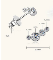 Moissanite Bezel Stud Earrings