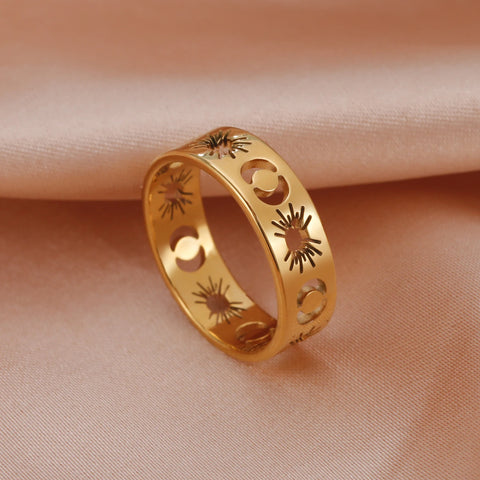 Hollow Sun and Moon Ring