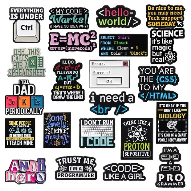 Code & Chemistry Enamel Pin Collection