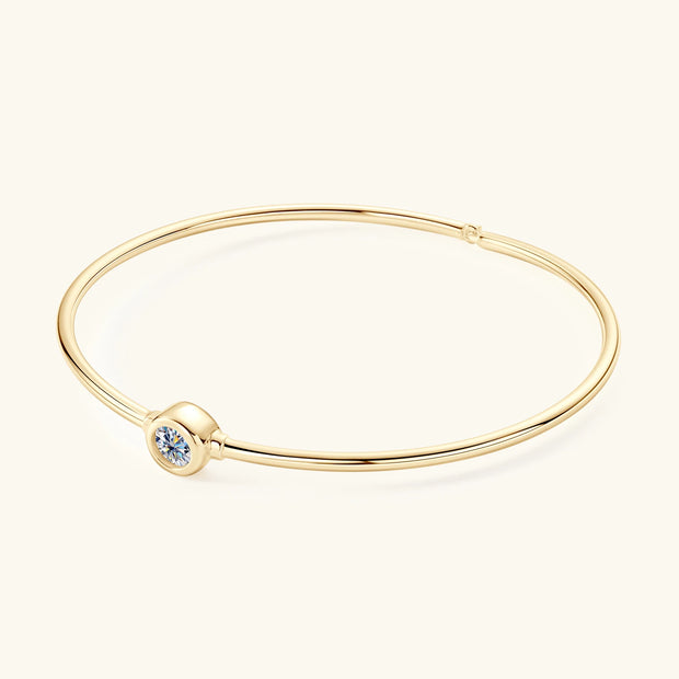 Moissanite Bezel Bangle Bracelet