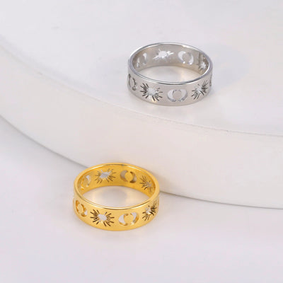 Hollow Sun and Moon Ring