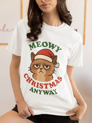 'Meowy Christmas Anyway' Unisex T-Shirt