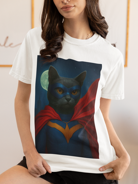 Superhero Dark Gray Cat Unisex T-shirt