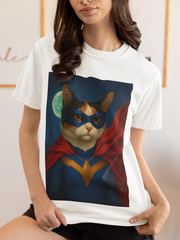 Superhero Tri-Colored Cat Unisex T-shirt