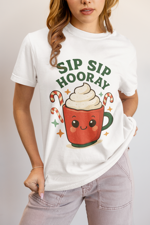 'Sip Sip Hooray' Holiday Unisex T-shirt