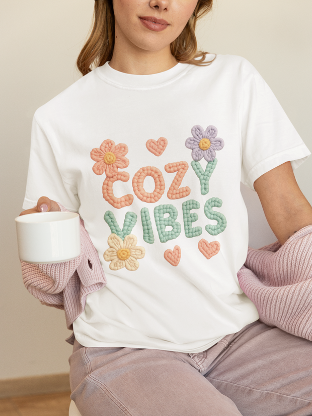 Cozy Vibes T-shirt - Unisex Garment-Dyed