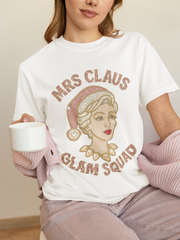 Mrs Claus Glam Squad T-Shirt | Retro Pinup Santa Lady Holiday Tee