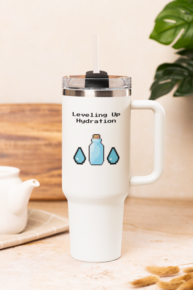 'Leveling Up Hydration' Insulated Travel Mug, 40oz