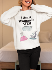 'I Am A Woman In STEM' Scientist Unisex Crewneck Sweatshirt