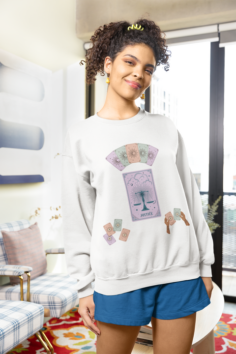 'Justice' Tarot Card Unisex Crewneck Sweatshirt