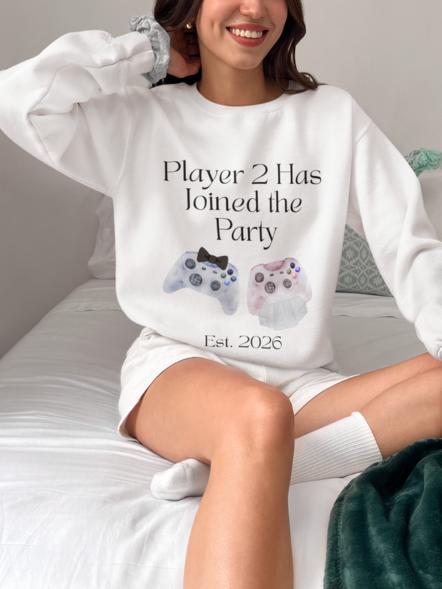 'Player 2 Has Joined The Party' 'Est. 2026' Unisex Crewneck Sweatshirt