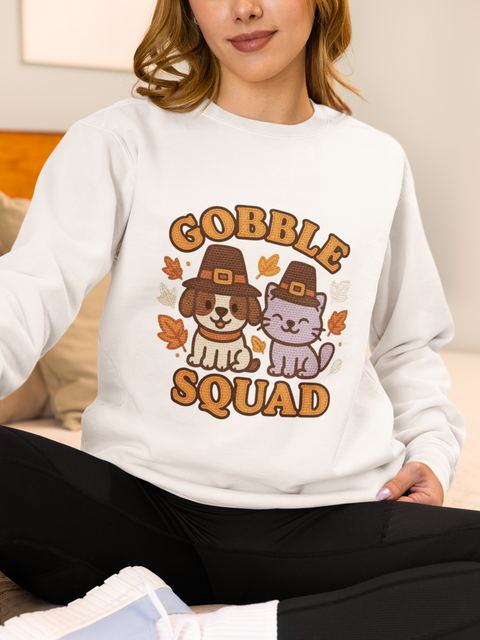 Gobble Squad Sweatshirt | Cozy Fall Apparel, Thanksgiving Gift, Unisex Crewneck, Cute Animal Design, Holiday Fashion