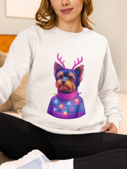 Festive Dog Sweatshirt, Cozy Unisex Crewneck, Pet Lover Gift, Holiday Apparel, Cute Dog Design