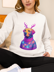 Neon Labrador Reindeer Sweater Sweatshirt | Colorful Dog Christmas Crewneck