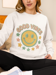 Good Vibes Crewneck Sweatshirt, Cozy Unisex Sweatshirt, Happy Apparel Gift, Positive Energy Fashion, Comfortable Casual Wear, Trendy [...]