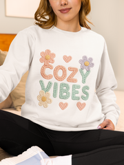 Cozy Vibes Sweatshirt - Perfect for Relaxing, Gifts, Spring Fashion, Casual Wear, Family Gatherings
