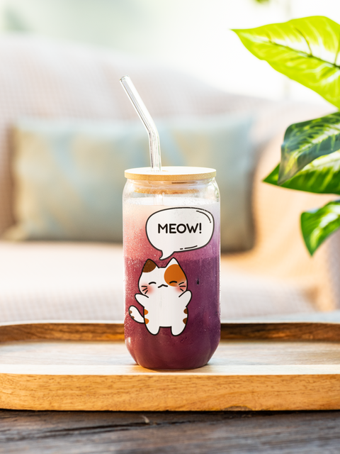 'Meow' Cute Cat Sipper Glass