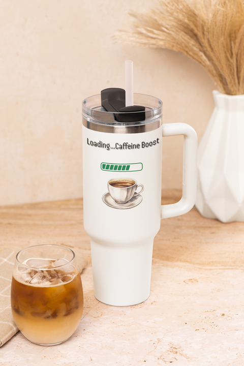 'Loading...Caffeine Boost' Insulated Travel Mug, 40oz