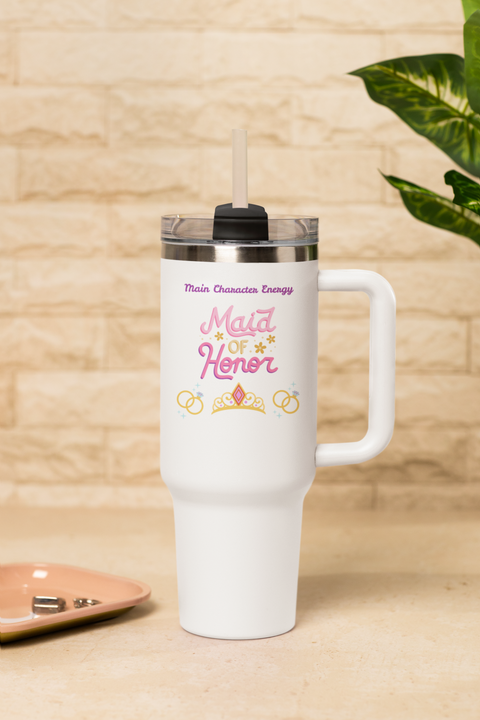 'Main Character Energy: Maid of Honor' Insulated Travel Mug, 40oz