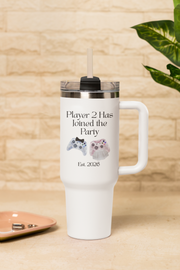 'Player 2 Has Joined The Party' 'Est. 2026' Insulated Travel Mug, 40oz