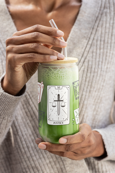 'Justice' Tarot Card Sipper Glass
