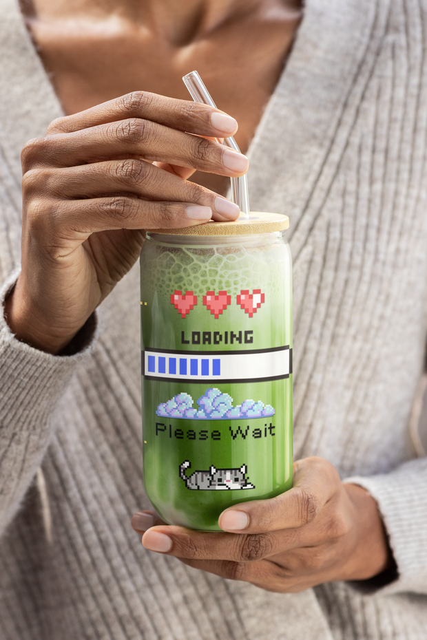 Pixel Gaming Art Sipper Glass