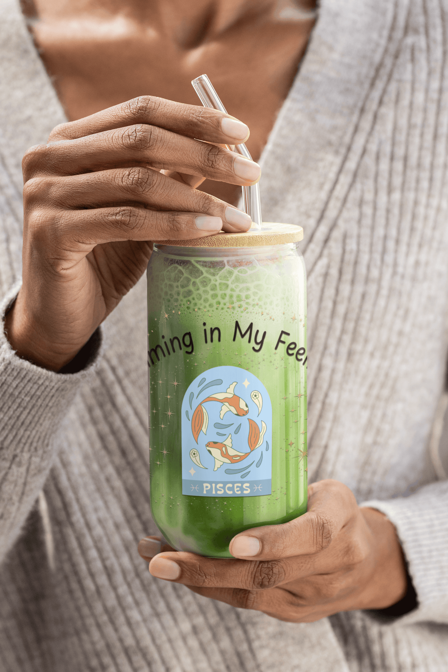 Pisces 'Swimming In My Feelings' Sipper Glass
