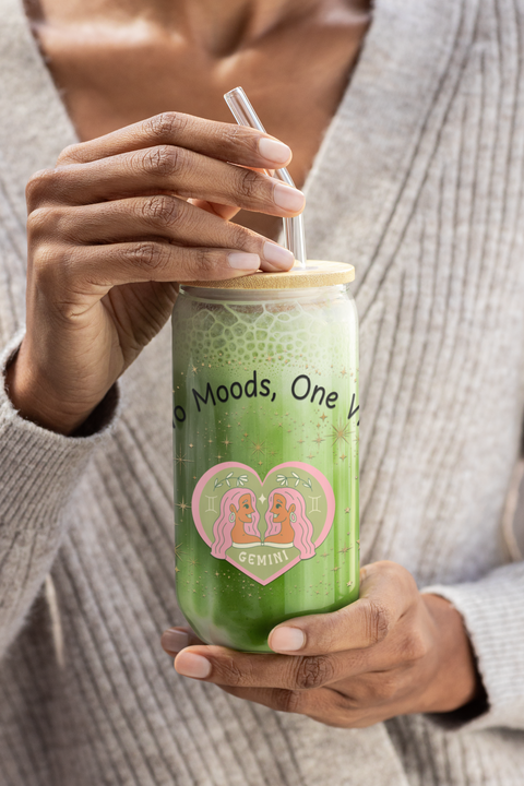 Gemini 'Two Moods, One Vibe' Sipper Glass