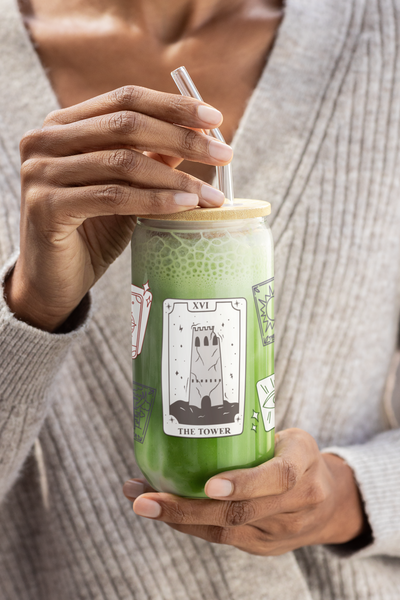'The Tower' Tarot Card Sipper Glass