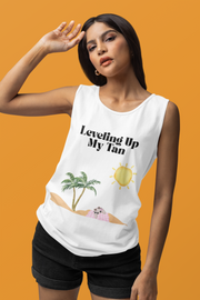 'Leveling Up My Tan' Unisex Tank Top