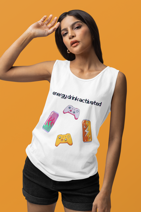 'Energy Drink Activated' Gamer Unisex Tank Top