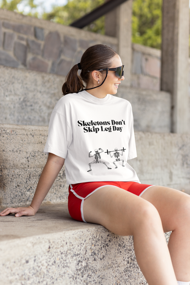 'Skeletons Don't Skip Leg Day' Unisex T-Shirt