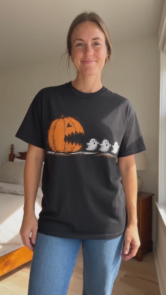 Jack-o'-Lantern Pumpkin and Ghosts T-shirt | Halloween Pumpkin Tee