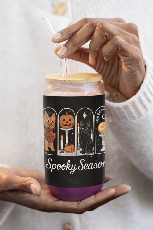 Spooky Season Yorkie Sipper Glass