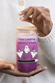 'Now Loading...Spooky Vibes' Sipper Glass